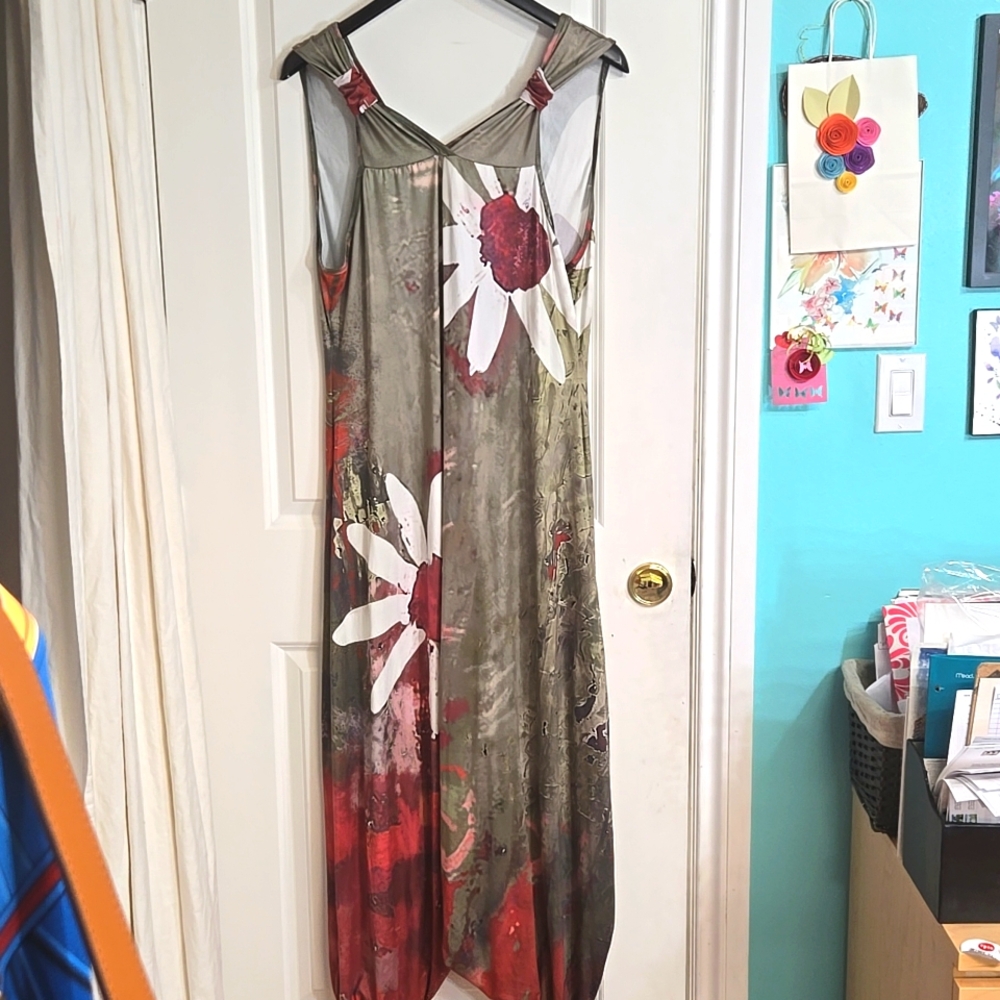 ☀️Multi Colored Floral Sleeveless Jumpsuit XXL - Picture 3 of 8